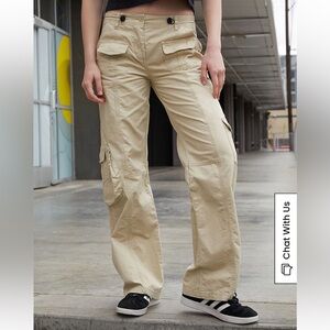 Brandy Melville Kim Cargo Pants in tan/beige